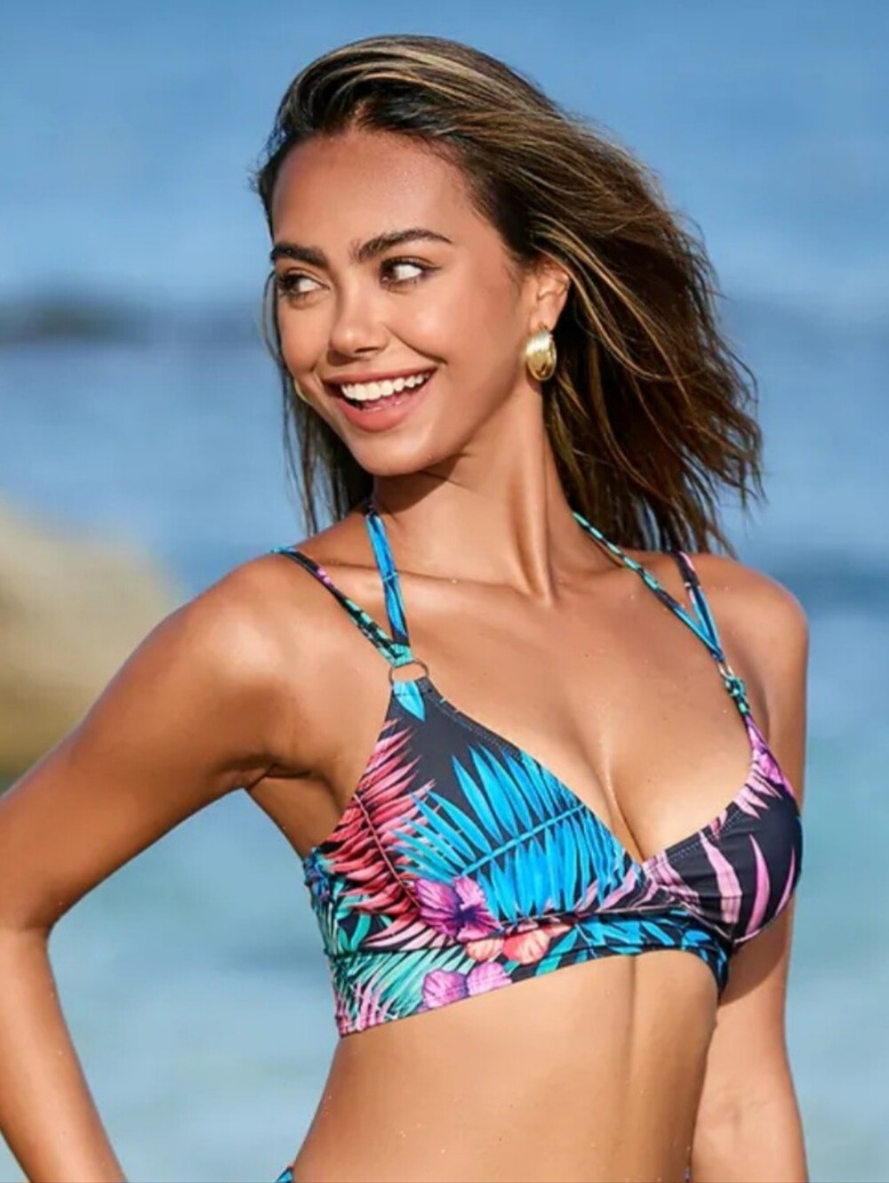 Cupshe Tropical Bikini Top, NWT
